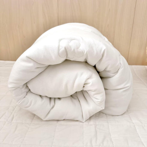 47x59 Inch, 1.2 BuLuTu Cotton Microfiber Down Alternative Comforter White, Toddler Size Duvet Insert, Soft Fluffy