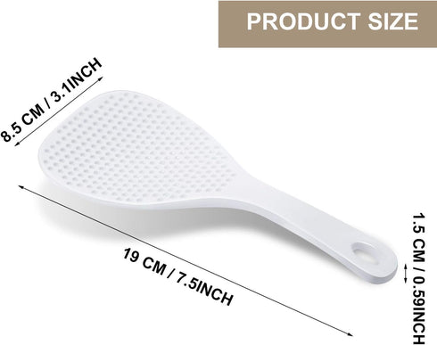 6 7.5 Inch, Boao Pcs Rice Paddle, Plastic Non Stick Rice Spoon Scooper Potato Server Spatula for Kitchen Restaurant