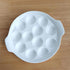 Bamboo's Grocery LoKii 2 Pack Ceramic Escargot Dish, 12 Holes with Handles, White, 9.25 Inches, Snail Dish Diet Plates