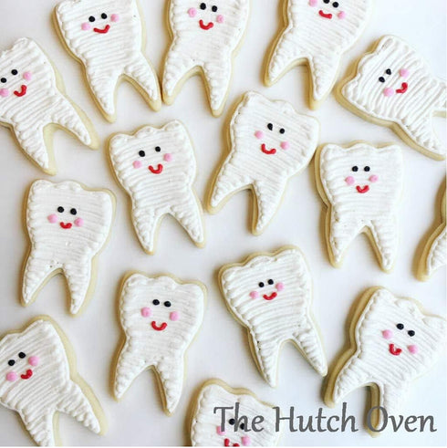 Dentist Party Tooth and Toothbrush Cookie Cutter Set, 2 Piece, Tin Plated Steel