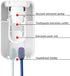 LUEXBOX 2 2 1 Slot Toothbrush Holder and Toothpaste Dispenser Wall Mounted, Automatic Toothpaste Squeezer, in Tooth
