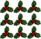 Jinshining 20 Pcs Red and Green Christmas Holly Berries Faux Berry Flowers with