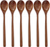 Wooden Spoons, 6 Pieces 9 Inch Wood Soup Spoons for Eating, Mixing, Stirring, Eco-Friendly Kitchen Utensil