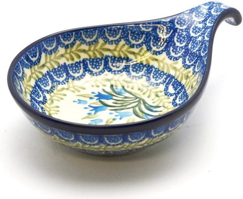 Polish Pottery Spoon/Ladle Rest - Blue Bells Design