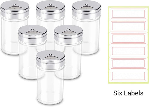 Segarty Spice Jars, 6 Pack 3 oz Glass Bottles with Shaker Lids for Spices