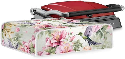 Bird Flower Grill Pan Cover - Protective Dust Cover Compatible with Most Small Kitchen Appliances