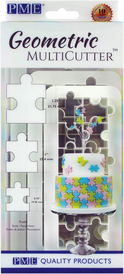 PME Geometric Multicutter for Cake Design Puzzle, Set of 3 Small, Medium & Large Size