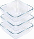 Small 5 Inch Square Tempered Glass Salad Bowls Set, 15 oz Serving Bowls, Set of 3 by VIPHIEC