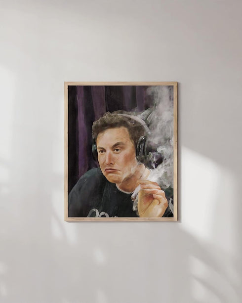 HAUS AND HUES Elon Musk Poster - Funny Trippy Wall Art, Meme Art for Game Room, Unframed 12x16, Cool Dorm Decor for