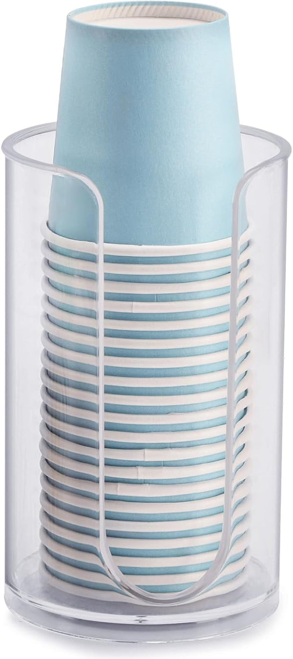 LoveBB Bathroom Cup Dispenser, Clear 3oz-5oz Small Disposable Paper Cups Holder for Bathroom Vanity