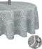 Tektrum 60 inch Round Moroccan Quatrefoil Outdoor Tablecloth with Umbrella Hole, Spill Proof Zippered Table Cover