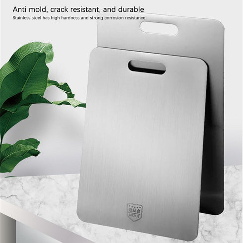 WLWXMH (14.2 9.9) Titanium Cutting Board, Titanium Cutting Boards for Kitchen Cooking, Double Sided Stainless Steel