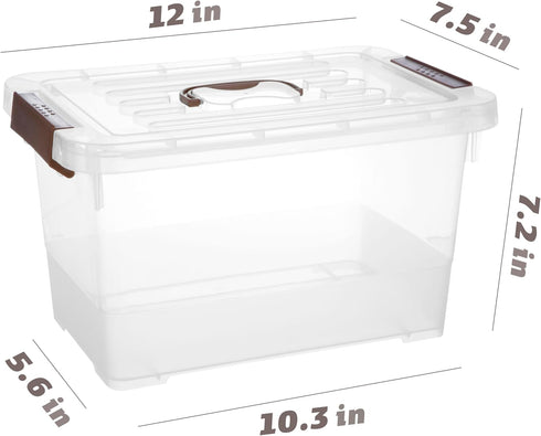 Plastic Storage Latch Bins with Lids, 8 Packs 6Qt Stackable Storage Boxes for Organizing