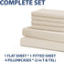 Home Collection Micro Caress Luxurious Sheet Set - 90GSM 4-Piece Cal King Size - Cream Color