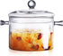 Clear Glass Simmer Pot with Cover, Heat-Resistant Stovetop Cooking Saucepan Set for Soup, Milk, Baby Food, 1.5L