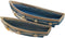 Konjouror Wooden Boat Tray Display, 2 Pack Blue Boat Model Decoration, Nautical Beach