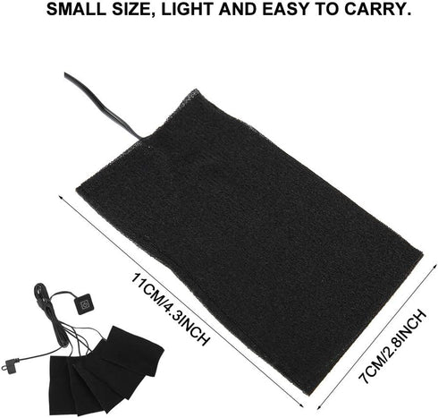 Portable Cloth Heaters, Clothes Heating Pad with 5pcs Heating, USB Electric Heated Pad Adjustable Temperature Warmer for Outdoor Winter Clothes Seat Pet Dogs and Cats Warmer