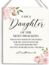YCYD Inspirational Wall Art Daughter Gifts I Am A Daughter of The Most