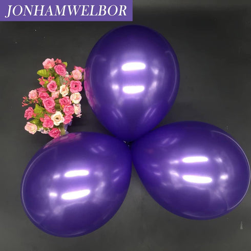 Jonhamwelbor Dark Purple Balloons 12 inch, 100 Pack Deep Royal Purple Latex Balloons for Party Decorations