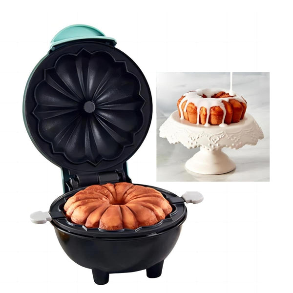Cake Maker, Mini Donut Maker, Waffle Maker, Non-stick Surface, Double-sided Heating, Azure