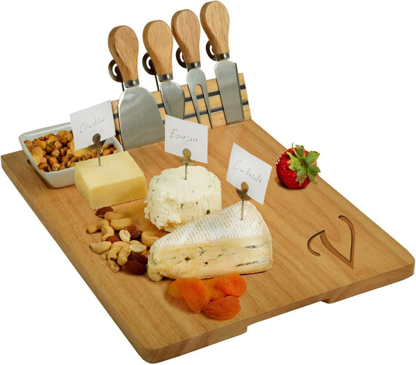 Picnic at Ascot Personalized Monogrammed Laser Engraved Hardwood Board for Cheese &