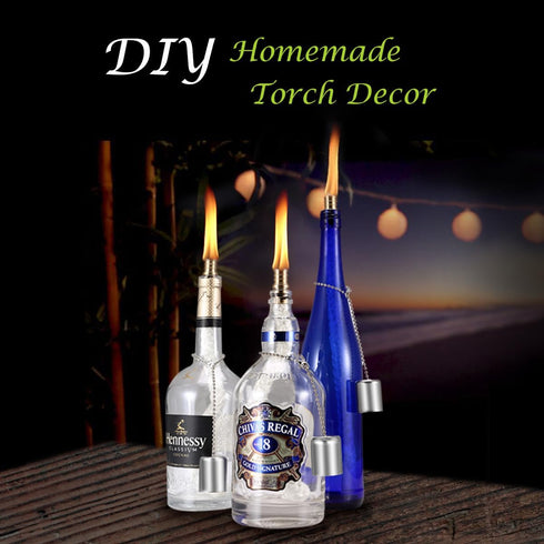 LANMU Wine Bottle Torch Wicks, DIY Homemade Torch Decor, Outdoor Patio Lights, Oil Lamps Replacement Wick Kit (3 Pack)