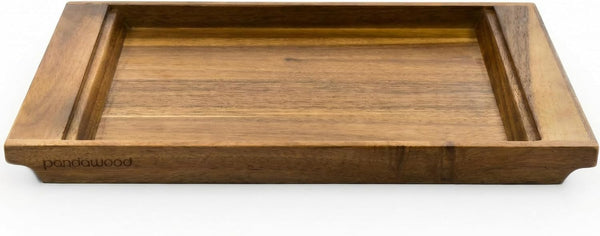 PANDAWOOD Wood Serving Tray - Large Acacia Wooden Tray for Coffee Table