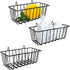 3 Pack Wire Baskets, Wall Grid Panel Hanging Storage Baskets for Kitchen, Bathroom, and Bedroom Organization
