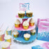 Gender Reveal Cupcake Stand, 3 Tier Cardboard Cake Stand for Blue and Pink Party Decorations