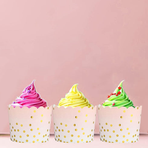 50 Pcs Colorful Greaseproof Paper Baking Cups, Large 5 Oz Cupcake Paper Liners for Wedding Party