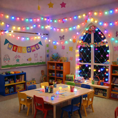 PJT 200 66ft 8 LED Easter String Lights, Plug in Pastel String Lights with Remote, Modes & Connectable, Easter Tree