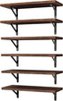 YGEOMER Brown Floating Shelves for Wall, 16.5 Inch Farmhouse Wall Shelves for