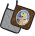 Caroline's Treasures 7158PTHD Yellow Labrador at The Beach Pot Holders Set, 7 1/2 x 7 1/2