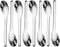 Thick Heavyweight Stainless Steel Dinner Soup Spoons, 7.1 Inches Long Handle, Set of 8 Chinese Silver Spoons