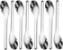 Thick Heavyweight Stainless Steel Dinner Soup Spoons, 7.1 Inches Long Handle, Set of 8 Chinese Silver Spoons