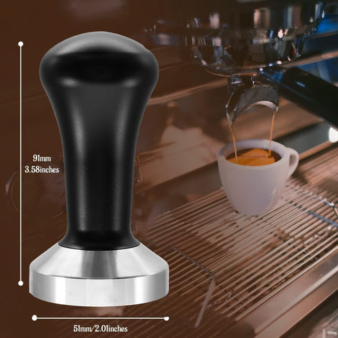 51mm Coffee Hand Tamper, 304 Stainless Steel Base Professional Espresso Press for Barista Tool