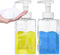 Foaming Soap Dispenser, 15 Oz Refillable Foam Soap Dispenser for Bathroom & Kitchen, 2Pcs with Waterproof Labels