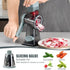 3 KEOUKE Rotary Cheese Grater Hand Crank Transparent - Shredder Slicer Grinder Stainless Steel Blades, Stable Suction