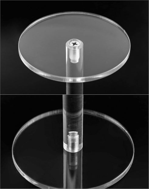 2 Sets QWORK Round Acrylic Display Stand, Premium Clear Round Riser Stands