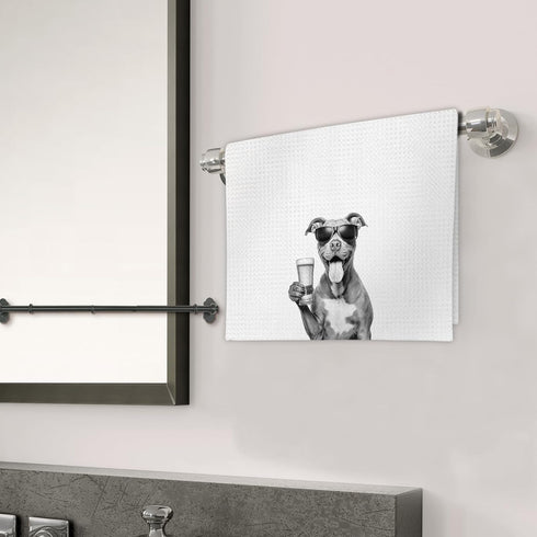 Set 2, Decor(16x24 Inch) Pitbull Gifts Wine Kitchen Towels of Gifts for Pit Bull Dog Wine Lovers Decorative Hand Dish