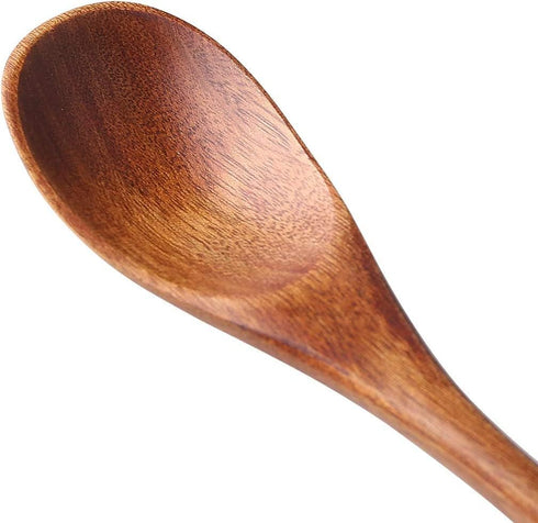 Long Handle Wooden Spoon - 8.6 Inches for Mixing Coffee, Tea, Jam, and Bath Salt, Environmentally Friendly, 4 Pieces
