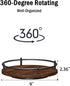 Lazy Susan Organizer, 9 Inch Rotating Spice Rack for Kitchen Countertop, Round Wooden Turntable Holder (Black)