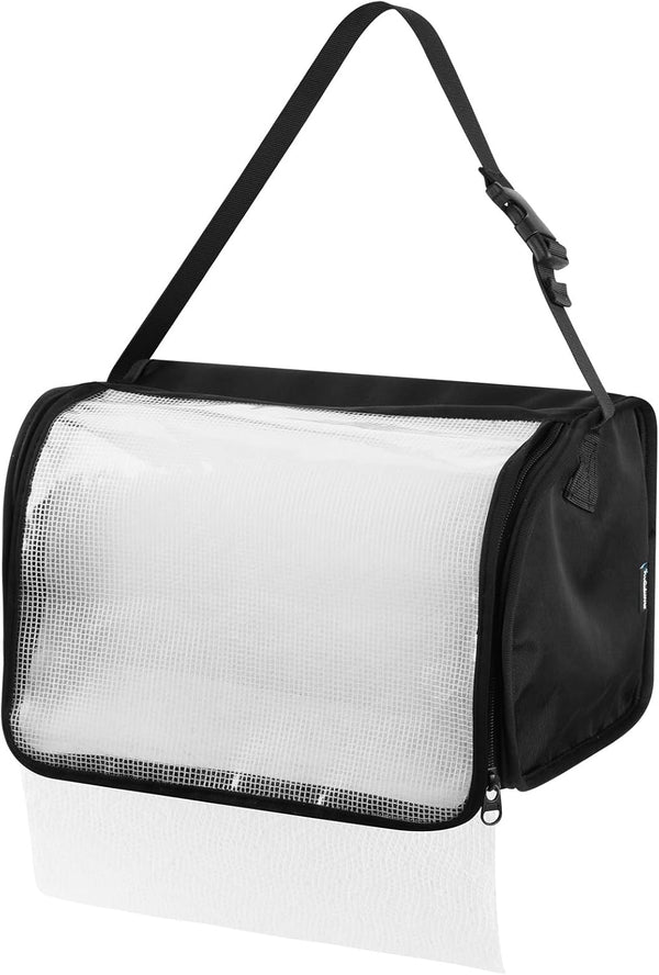 Homakover Kitchen Paper Towel Holder, Hanging Paper Towel Dispenser with Transparent Cover, Easy