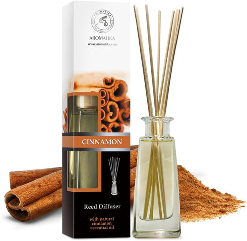 Reed Diffuser Cinnamon, 3.4 Fl Oz (100ml) - Home Fragrance Aromatherapy Air Freshener with Cinnamon Essential Oil