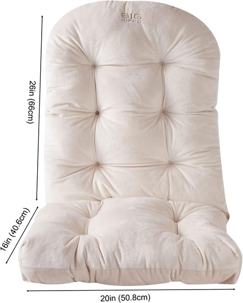 Big Hippo Indoor Adirondack Chair Cushion, Tufted High Back Patio Chair Cushions Soft Thicken Patio Seat Pad for Home