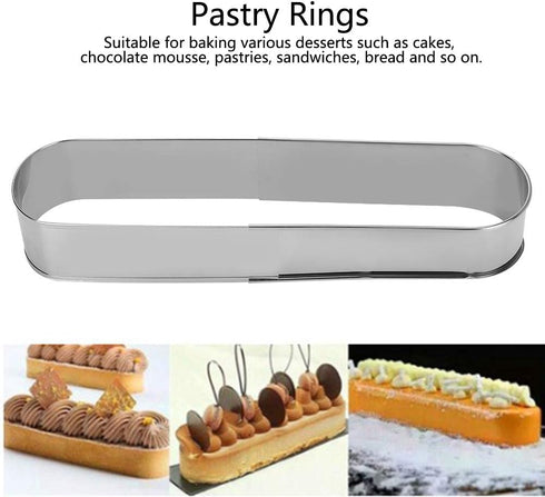 Oval Cake Tools Stainless Steel Baking Ring - Non Stick Retractable Cake Tools for DIY Baking