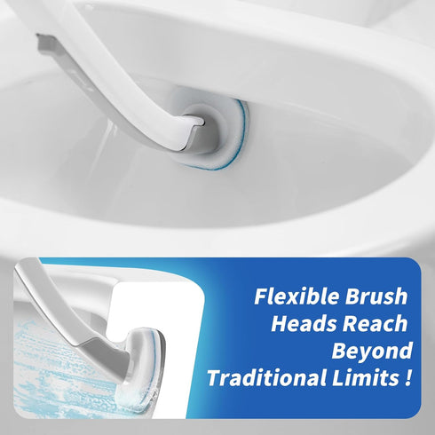 oshang Disposable Toilet Brush, Toilet Bowl Cleaner with Holder, 14 Refills for Deep Cleaning