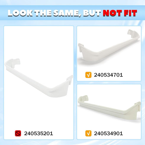 HECASA 240534701 Refrigerator Door Shelf Rack Bar - Compatible with Frigidaire Kenmore, 2PCs Replacement