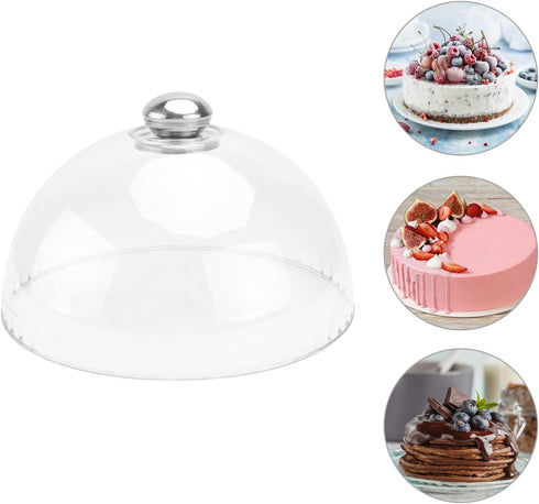 Plastic Cake Dome Cover Lid for Freshness and Display, 6 Inch Diameter Cake Display Stand