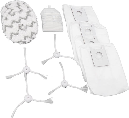 Sweeping Robot Accessories for Roidmi EVA SDJ06RM Vacuum Cleaner, Includes 4 Dust Bags, 4 Filters & 4 Mop Cloths